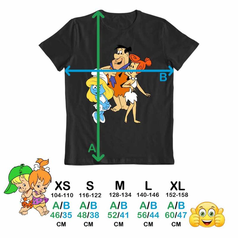 Fashion, accesorii si bijuterii - Copii - Imbracaminte copii - Tricouri copii - Tricou Copii Fete Familia Flintstone Strumfita Strumfii Distractie, negru, marime L Copii - Infinity.ro