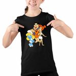 Fashion, accesorii si bijuterii - Copii - Imbracaminte copii - Tricouri copii - Tricou Copii Fete Familia Flintstone Strumfita Strumfii Distractie, negru, marime L Copii - Infinity.ro