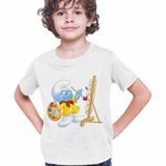 Fashion, accesorii si bijuterii - Copii - Imbracaminte copii - Tricouri copii - Tricou Copii Baieti Strumf Pictor CoolTrend, alb, marime S Copii - Infinity.ro