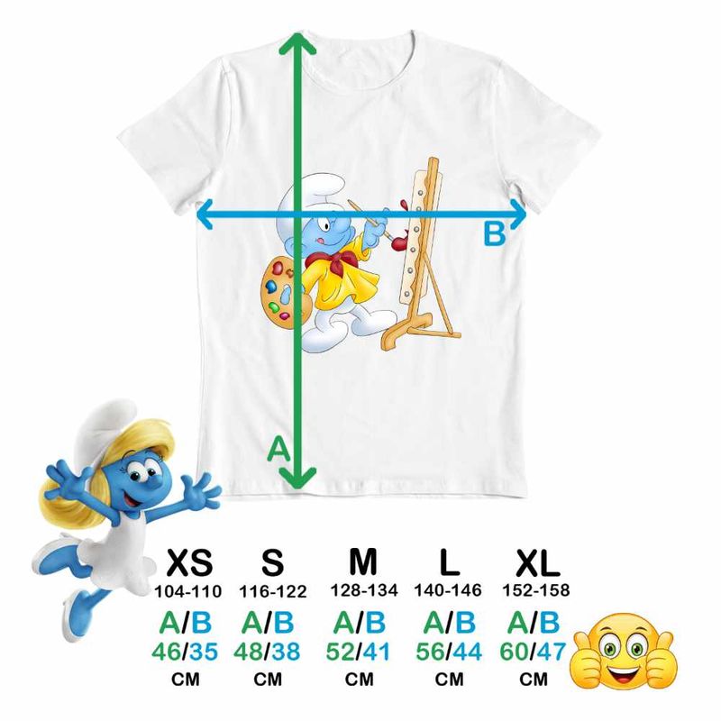 Fashion, accesorii si bijuterii - Copii - Imbracaminte copii - Tricouri copii - Tricou Copii Baieti Strumf Pictor CoolTrend, alb, marime S Copii - Infinity.ro