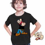 Fashion, accesorii si bijuterii - Copii - Imbracaminte copii - Tricouri copii - Tricou Copii Baieti Popeye Marinarul Olive Dans Valentines, negru, marime S Copii - Infinity.ro