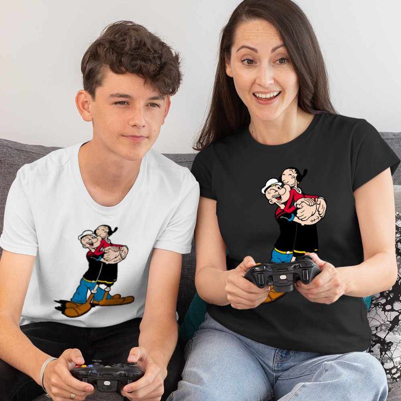 Fashion, accesorii si bijuterii - Copii - Imbracaminte copii - Tricouri copii - Tricou Copii Baieti Popeye Marinarul Olive Dans Valentines, negru, marime S Copii - Infinity.ro