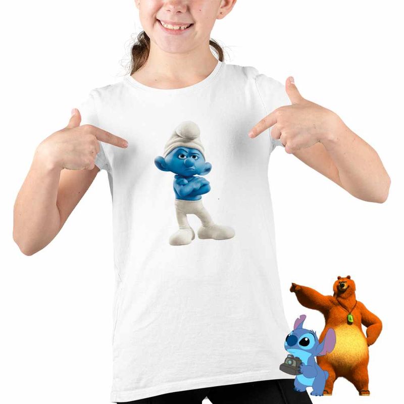 Fashion, accesorii si bijuterii - Copii - Imbracaminte copii - Tricouri copii - Tricou Copii Fete Strumfii Morocanosul Moroconos CoolTrend, alb, marime XS Copii - Infinity.ro