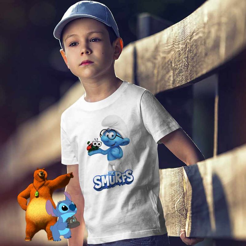 Fashion, accesorii si bijuterii - Copii - Imbracaminte copii - Tricouri copii - Tricou Copii Baieti Strumful cu ochelari Istetul CoolTrend, alb, marime S Copii - Infinity.ro