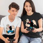 Fashion, accesorii si bijuterii - Copii - Imbracaminte copii - Tricouri copii - Tricou Copii Baieti Popeye Marinarul Capitan Vas Vapor, negru, marime S Copii - Infinity.ro