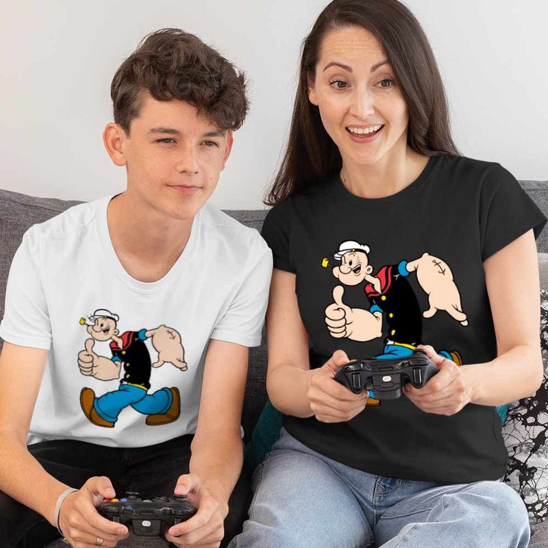 Fashion, accesorii si bijuterii - Copii - Imbracaminte copii - Tricouri copii - Tricou Copii Baieti Popeye Marinarul Capitan Vas Vapor, negru, marime S Copii - Infinity.ro