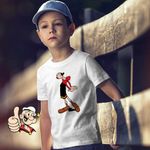 Fashion, accesorii si bijuterii - Copii - Imbracaminte copii - Tricouri copii - Tricou Copii Baieti Olive Popeye Marinarul Sotie, alb, marime XS Copii - Infinity.ro