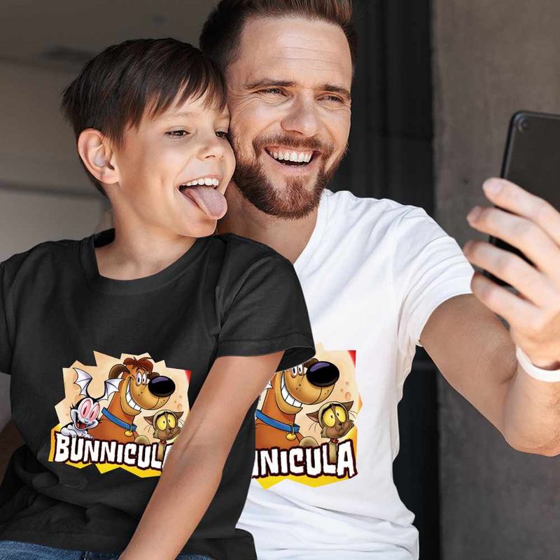 Fashion, accesorii si bijuterii - Copii - Imbracaminte copii - Tricouri copii - Tricou Copii Baieti Bunnicula Draculas Vampirul Iepuras CoolTrend, alb, marime L Copii - Infinity.ro