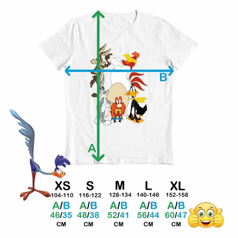 Fashion, accesorii si bijuterii - Copii - Imbracaminte copii - Tricouri copii - Tricou Copii Baieti Bugs Bunny Coiotul Foghorn Daffy Looney Tunes, alb, marime L Copii - Infinity.ro