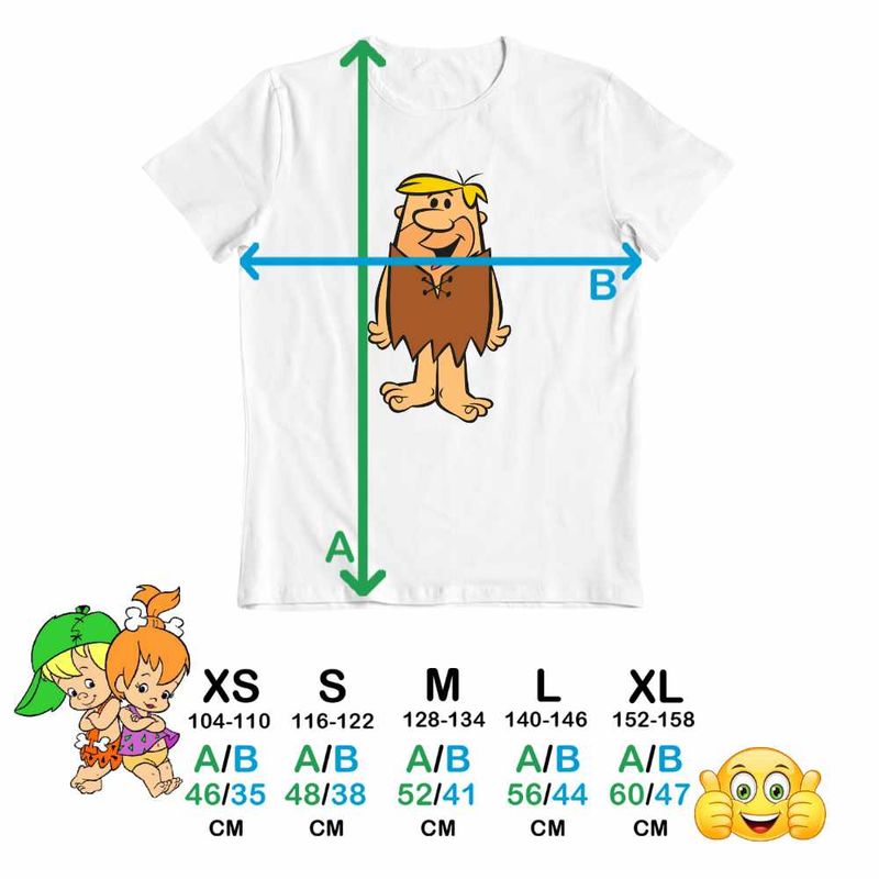 Fashion, accesorii si bijuterii - Copii - Imbracaminte copii - Tricouri copii - Tricou Copii Baieti Familia Flintstone Barney Rubble Epoca de Piatra, alb, marime XL Copii - Infinity.ro