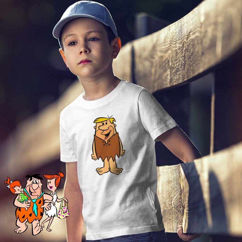 Fashion, accesorii si bijuterii - Copii - Imbracaminte copii - Tricouri copii - Tricou Copii Baieti Familia Flintstone Barney Rubble Epoca de Piatra, alb, marime XL Copii - Infinity.ro