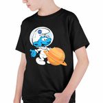 Fashion, accesorii si bijuterii - Copii - Imbracaminte copii - Tricouri copii - Tricou Copii Baieti Strumfii Astronaut Saturn Nasa CoolTrend, negru, marime L Copii - Infinity.ro