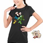 Fashion, accesorii si bijuterii - Copii - Imbracaminte copii - Tricouri copii - Tricou Copii Fete Popeye Marinarul Tom Jerry Creeper Minecraft, negru, marime XL Copii - Infinity.ro