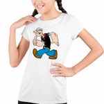 Fashion, accesorii si bijuterii - Copii - Imbracaminte copii - Tricouri copii - Tricou Copii Fete Popeye Marinarul Capitan Vas Vapor, alb, marime M Copii - Infinity.ro
