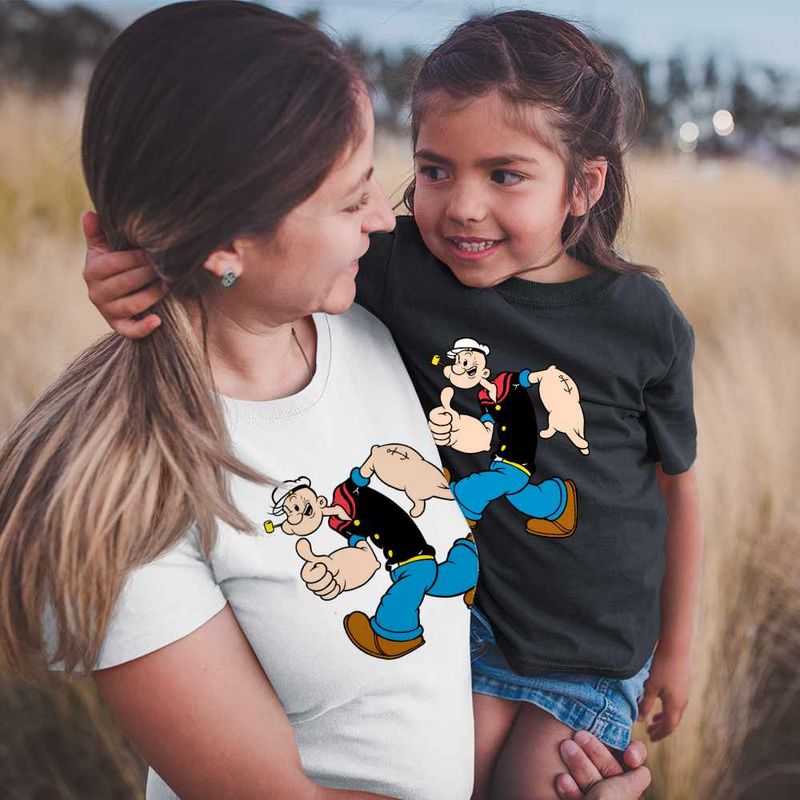 Fashion, accesorii si bijuterii - Copii - Imbracaminte copii - Tricouri copii - Tricou Copii Fete Popeye Marinarul Capitan Vas Vapor, alb, marime M Copii - Infinity.ro