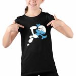 Fashion, accesorii si bijuterii - Copii - Imbracaminte copii - Tricouri copii - Tricou Copii Fete Strumfii Neindemanaticul Impiedicatul CoolTrend, negru, marime L Copii - Infinity.ro