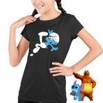 Fashion, accesorii si bijuterii - Copii - Imbracaminte copii - Tricouri copii - Tricou Copii Fete Strumfii Neindemanaticul Impiedicatul CoolTrend, negru, marime L Copii - Infinity.ro