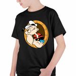 Fashion, accesorii si bijuterii - Copii - Imbracaminte copii - Tricouri copii - Tricou Copii Baieti Popeye Marinarul Geam Vapor Comandant, negru, marime L Copii - Infinity.ro