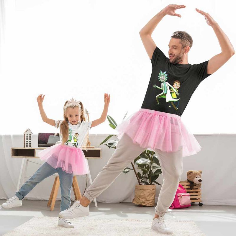 Fashion, accesorii si bijuterii - Copii - Imbracaminte copii - Tricouri copii - Tricou Copii Fete Rick and Morty Fanart Aventuri, negru, marime M Copii - Infinity.ro