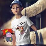 Fashion, accesorii si bijuterii - Copii - Imbracaminte copii - Tricouri copii - Tricou Copii Baieti Courage the Cowardly Dog Beagle Catel Speriat, alb, marime L Copii - Infinity.ro