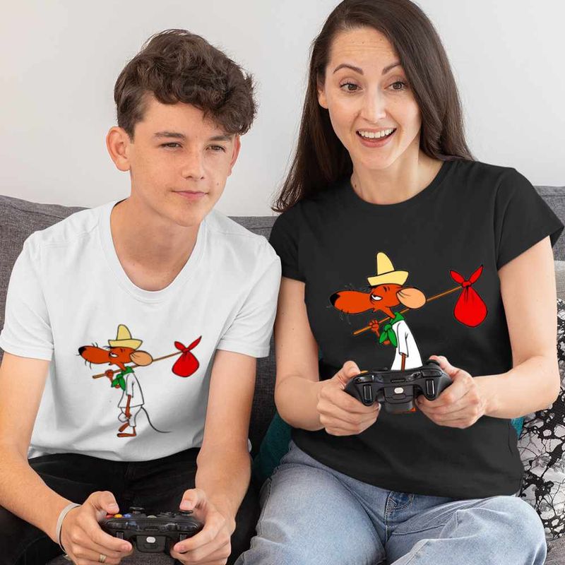 Fashion, accesorii si bijuterii - Copii - Imbracaminte copii - Tricouri copii - Tricou Copii Baieti Slowpoke Rodriguez Speedy Gonzales Looney, negru, marime S Copii - Infinity.ro