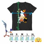 Fashion, accesorii si bijuterii - Copii - Imbracaminte copii - Tricouri copii - Tricou Copii Fete Bugs Bunny Coiotul Foghorn Daffy Looney Tunes, negru, marime XL Copii - Infinity.ro