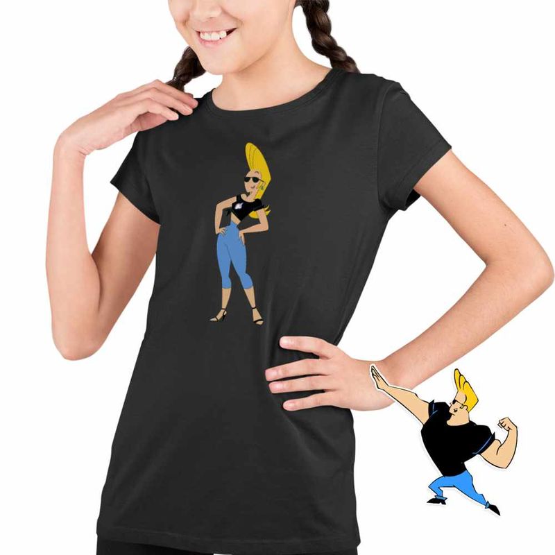 Fashion, accesorii si bijuterii - Copii - Imbracaminte copii - Tricouri copii - Tricou Copii Fete Jenny Brava Johnny Bravo, negru, marime XS Copii - Infinity.ro