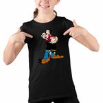 Fashion, accesorii si bijuterii - Copii - Imbracaminte copii - Tricouri copii - Tricou Copii Fete Popeye Marinarul Olive Dans Valentines, negru, marime XS Copii - Infinity.ro