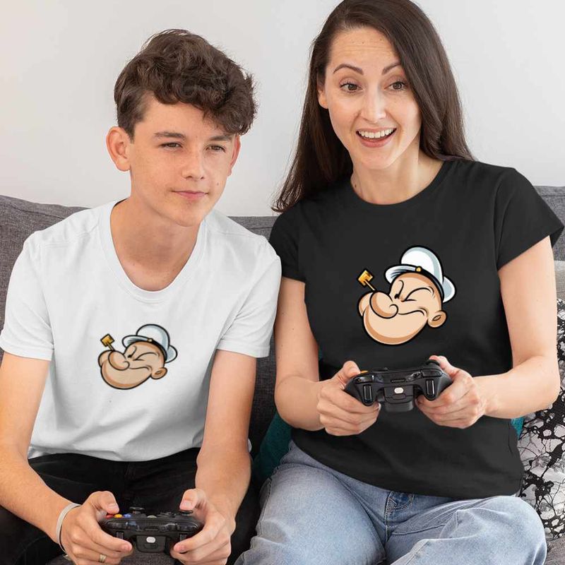 Fashion, accesorii si bijuterii - Copii - Imbracaminte copii - Tricouri copii - Tricou Copii Baieti Popeye Marinarul Pescar Pipa Barcagiu, negru, marime S Copii - Infinity.ro