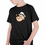 Fashion, accesorii si bijuterii - Copii - Imbracaminte copii - Tricouri copii - Tricou Copii Baieti Popeye Marinarul Pescar Pipa Barcagiu, negru, marime S Copii - Infinity.ro