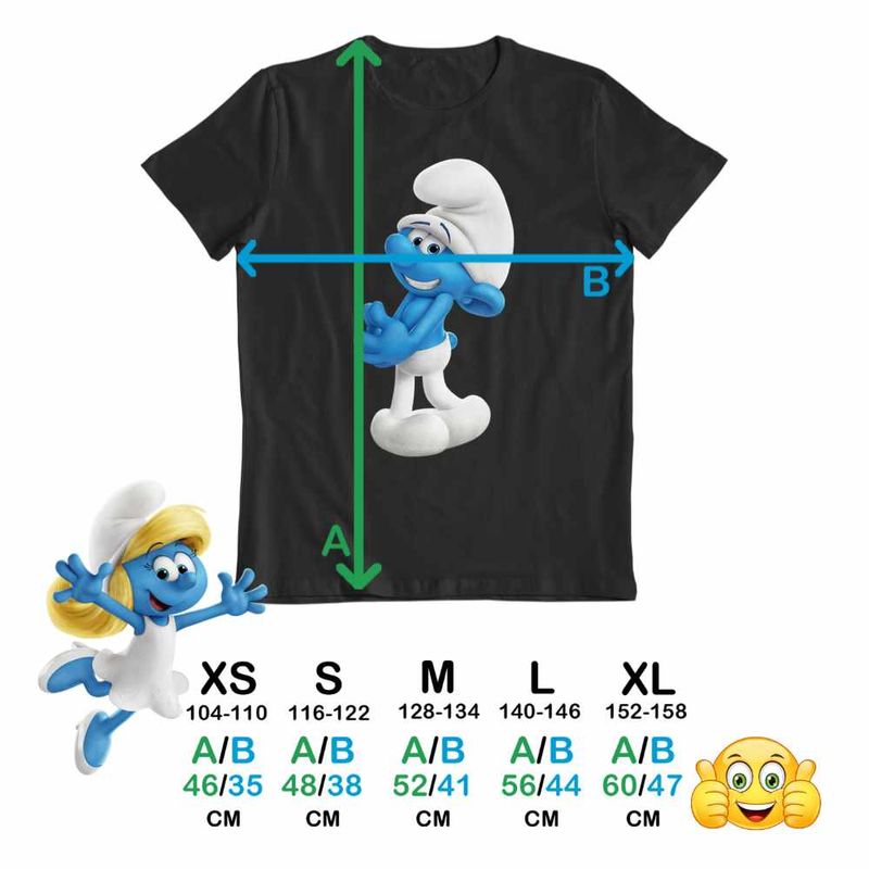 Fashion, accesorii si bijuterii - Copii - Imbracaminte copii - Tricouri copii - Tricou Copii Fete Strumfii Rusinosul Sfiosul CoolTrend, negru, marime XL Copii - Infinity.ro