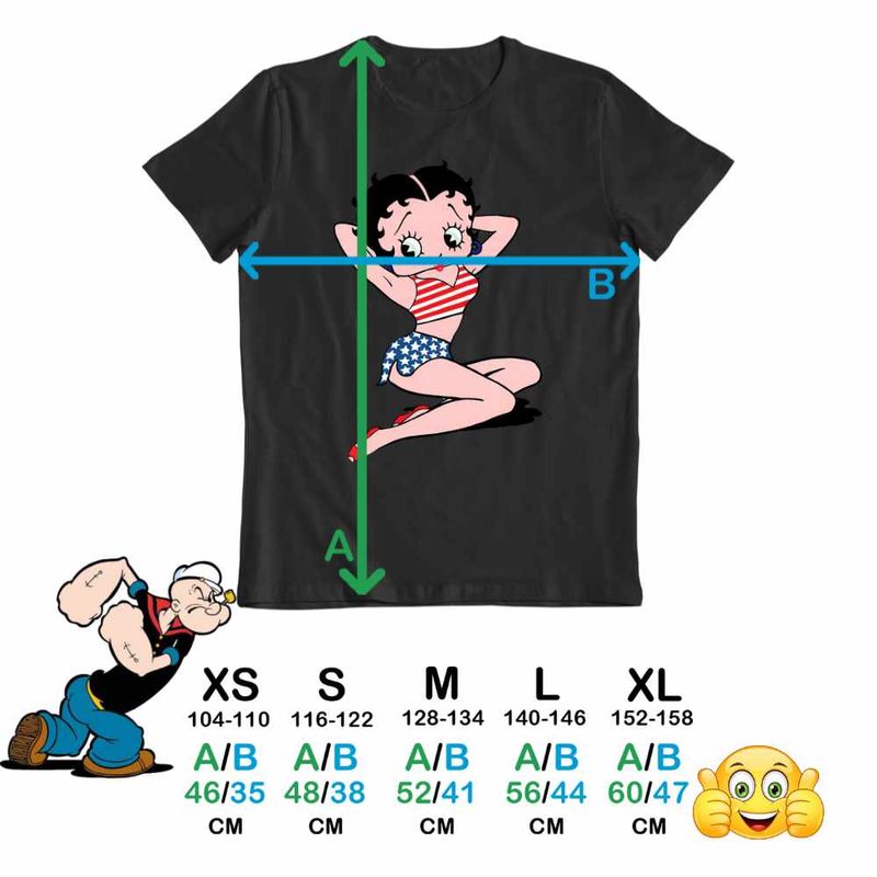 Fashion, accesorii si bijuterii - Copii - Imbracaminte copii - Tricouri copii - Tricou Copii Baieti Betty Boop America SUA, negru, marime M Copii - Infinity.ro