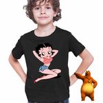 Fashion, accesorii si bijuterii - Copii - Imbracaminte copii - Tricouri copii - Tricou Copii Baieti Betty Boop America SUA, negru, marime M Copii - Infinity.ro