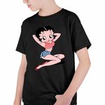Fashion, accesorii si bijuterii - Copii - Imbracaminte copii - Tricouri copii - Tricou Copii Baieti Betty Boop America SUA, negru, marime M Copii - Infinity.ro