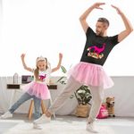 Fashion, accesorii si bijuterii - Copii - Imbracaminte copii - Tricouri copii - Tricou Copii Fete Familia Flintstone Dino Fred Dinozaur Catel, negru, marime M Copii - Infinity.ro