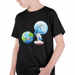 Fashion, accesorii si bijuterii - Copii - Imbracaminte copii - Tricouri copii - Tricou Copii Baieti Strumfii Astronautul Spatiu CoolTrend, negru, marime XS Copii - Infinity.ro