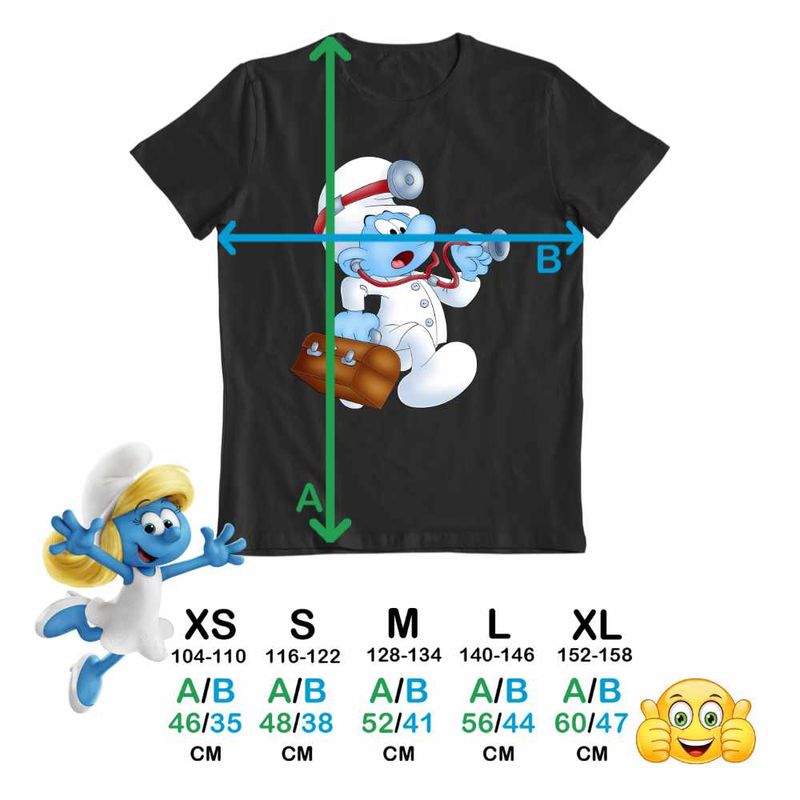 Fashion, accesorii si bijuterii - Copii - Imbracaminte copii - Tricouri copii - Tricou Copii Fete Doctorul Strumfii Urgenta Medic CoolTrend, negru, marime XS Copii - Infinity.ro
