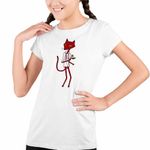Fashion, accesorii si bijuterii - Copii - Imbracaminte copii - Tricouri copii - Tricou Copii Fete Pisica Rosie Rea Curaj Cainele Fricos, alb, marime L Copii - Infinity.ro