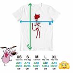 Fashion, accesorii si bijuterii - Copii - Imbracaminte copii - Tricouri copii - Tricou Copii Fete Pisica Rosie Rea Curaj Cainele Fricos, alb, marime L Copii - Infinity.ro