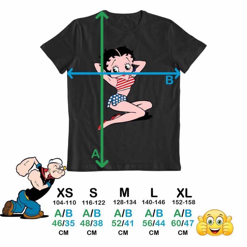 Fashion, accesorii si bijuterii - Copii - Imbracaminte copii - Tricouri copii - Tricou Copii Fete Betty Boop America SUA, negru, marime L Copii - Infinity.ro