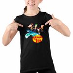 Fashion, accesorii si bijuterii - Copii - Imbracaminte copii - Tricouri copii - Tricou Copii Fete Phineas Ferb Candace Surf Vacanta CoolTrend, negru, marime S Copii - Infinity.ro
