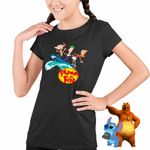 Fashion, accesorii si bijuterii - Copii - Imbracaminte copii - Tricouri copii - Tricou Copii Fete Phineas Ferb Candace Surf Vacanta CoolTrend, negru, marime S Copii - Infinity.ro