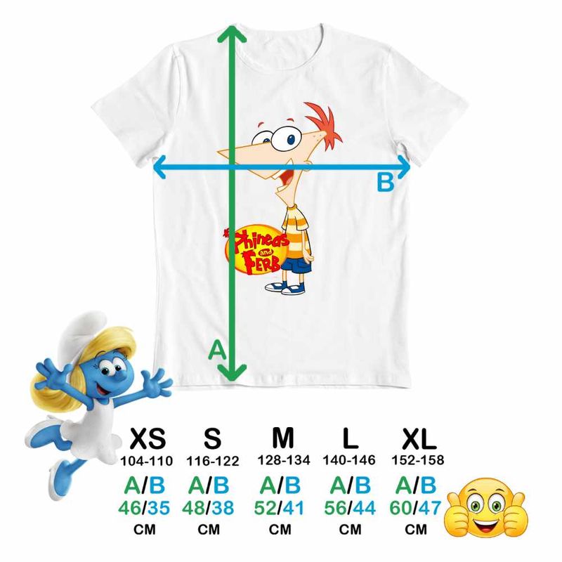 Fashion, accesorii si bijuterii - Copii - Imbracaminte copii - Tricouri copii - Tricou Copii Baieti Phineas and Ferb Desene CoolTrend, alb, marime XS Copii - Infinity.ro