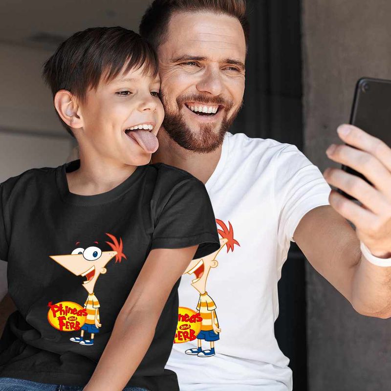 Fashion, accesorii si bijuterii - Copii - Imbracaminte copii - Tricouri copii - Tricou Copii Baieti Phineas and Ferb Desene CoolTrend, alb, marime XS Copii - Infinity.ro