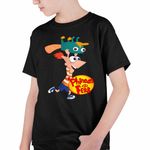 Fashion, accesorii si bijuterii - Copii - Imbracaminte copii - Tricouri copii - Tricou Copii Baieti Phineas si Ferb Dublat Perry Alearga CoolTrend, negru, marime S Copii - Infinity.ro
