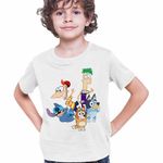 Fashion, accesorii si bijuterii - Copii - Imbracaminte copii - Tricouri copii - Tricou Copii Baieti Phineas Ferb Stitch Bluey Bingo Blue CoolTrend, alb, marime L Copii - Infinity.ro