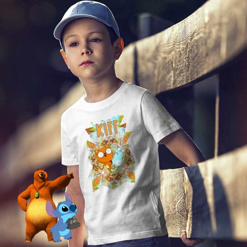 Fashion, accesorii si bijuterii - Copii - Imbracaminte copii - Tricouri copii - Tricou Copii Baieti Kiff Actiune Veverita CoolTrend, alb, marime XL Copii - Infinity.ro