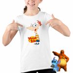 Fashion, accesorii si bijuterii - Copii - Imbracaminte copii - Tricouri copii - Tricou Copii Fete Phineas and Ferb Desene CoolTrend, alb, marime M Copii - Infinity.ro