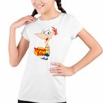 Fashion, accesorii si bijuterii - Copii - Imbracaminte copii - Tricouri copii - Tricou Copii Fete Phineas and Ferb Desene CoolTrend, alb, marime M Copii - Infinity.ro