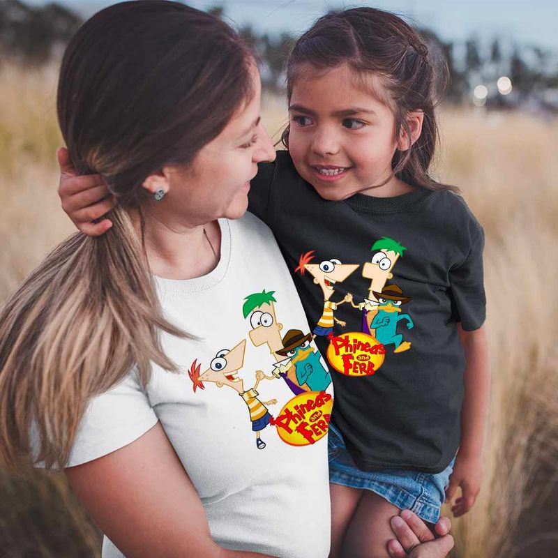 Fashion, accesorii si bijuterii - Copii - Imbracaminte copii - Tricouri copii - Tricou Copii Fete Phineas Ferb Perry Pineas Fineas CoolTrend, alb, marime S Copii - Infinity.ro